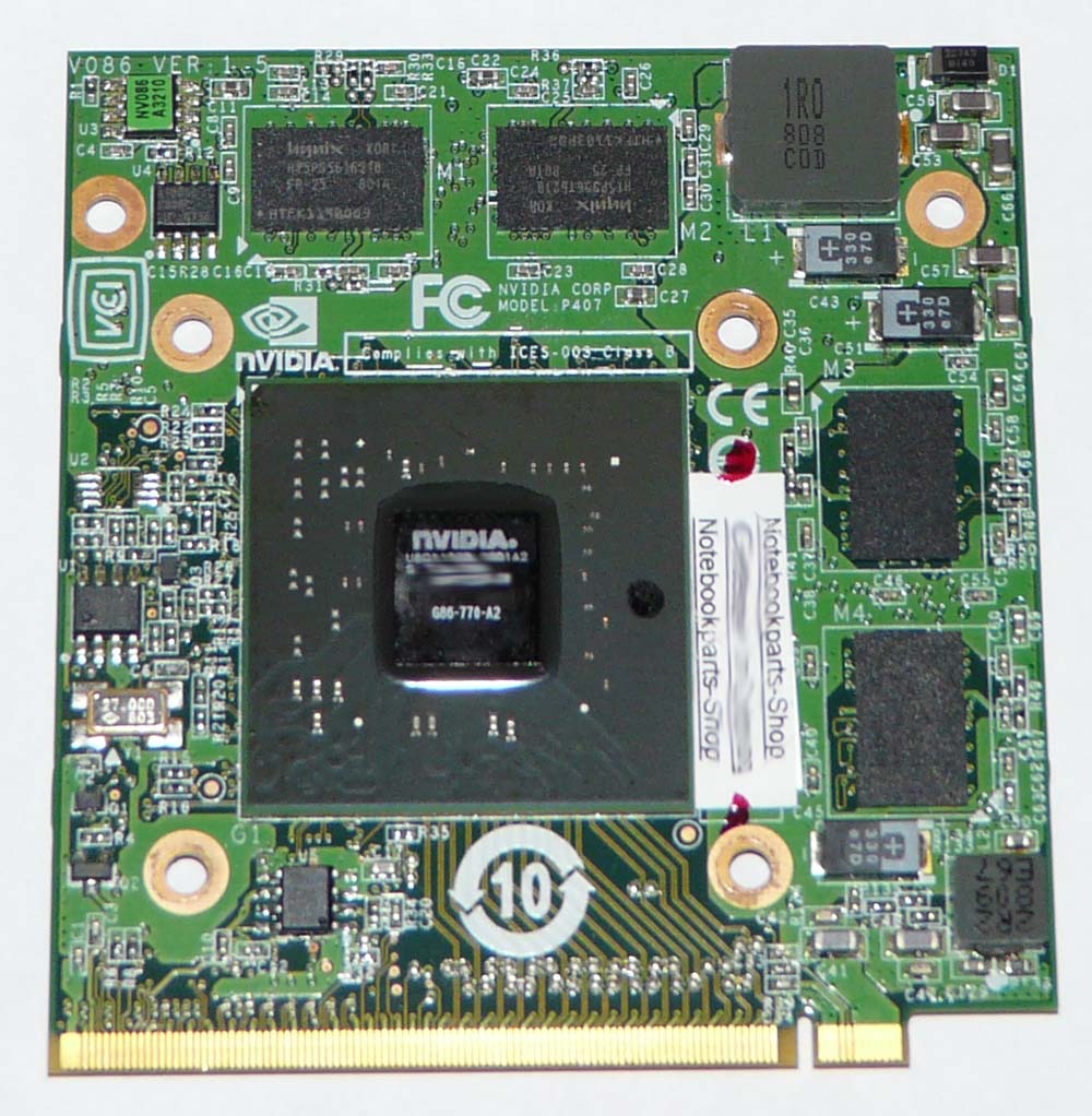 NVidia GeForce Go 8600M GS 256MB Notebook Grafikkarte Model: P407 VG ...